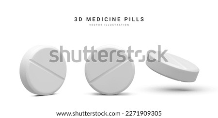 Set of 3d realistic pills isolated on white background. Medicine and drugs. Vector illustration Royalty-Free Stock Photo #2271909305