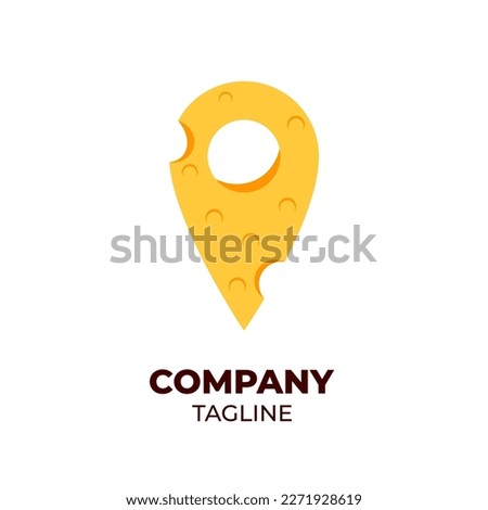 cheese logo vector design with abstract shape