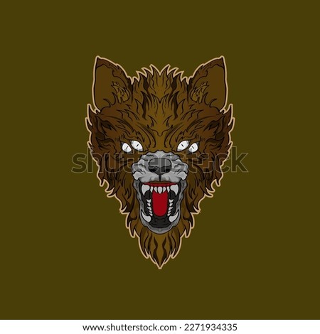 Wolf Design Head Emblem of Aggressive Angry Illustration your merchandise or business