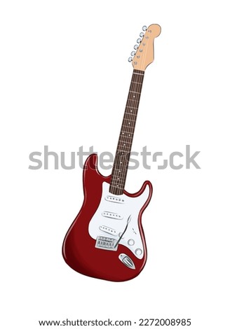 Electric guitar from multicolored paints. Splash of watercolor, colored drawing, realistic. Vector illustration of paints