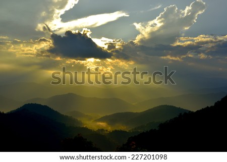 Sunset on the mountain