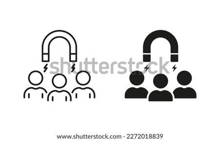 Retention Employee People to Business Company Silhouette and Line Icon Set. Lead Attract Customer Pictogram. Magnet Acquisition Potential Client Icon. Editable Stroke. Isolated Vector Illustration. Royalty-Free Stock Photo #2272018839