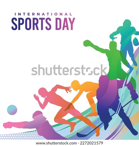 Sports Background Vector. International Sports Day Illustration, Graphic Design for the decoration of gift certificates, banners, and flyer Royalty-Free Stock Photo #2272021579