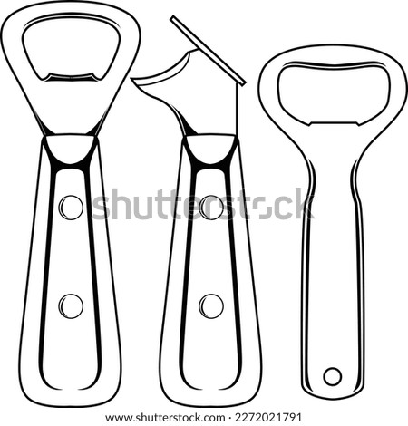 Set of bottle opener vector illustration