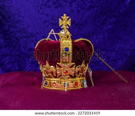 Kings Crown for the Coronation being polished by Little People  Royalty-Free Stock Photo #2272031419