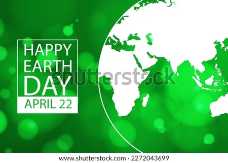 Happy Earth Day poster or banner. Vector illustration and lettering.