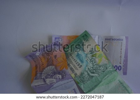 Indonesian rupiah money on a white background