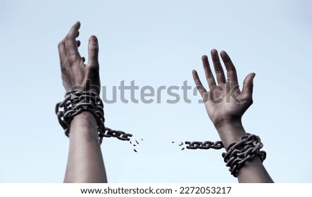 Close up jail law danger addict young sad guy ask god power joy help drug aid victory life. Closeup mental pain lady win sin limit old bind iron steel metal lock raise restrain will kidnap trap arrest Royalty-Free Stock Photo #2272053217