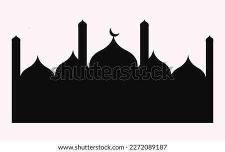 simple mosque silhouette illustration. vector illustration