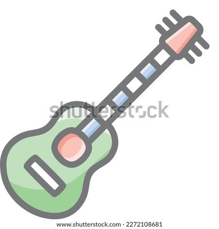 Guitar instrument fully editable vector icon

