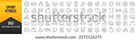 Sport and fitness line icons collection. Big UI icon set in a flat design. Thin outline icons pack. Vector illustration EPS10
