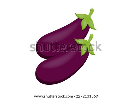 Eggplants Clipart Vector On White Background Royalty-Free Stock Photo #2272131569