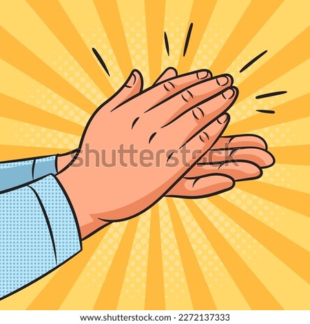 Applause clapping hands pop art retro vector illustration. Comic book style imitation.