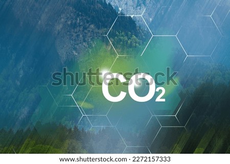 Problems and solutions of CO2 emission. Pure life in the mountains — protecting nature for future generations. Royalty-Free Stock Photo #2272157333