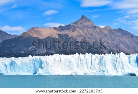 The perito moreno Glacier is one of the largest in Patagonia stand at 30 kilometers long. this picture was capture from the bout tour in the lago water that stand 180 meters above sea level.