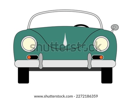Old green cabriolet over white background Royalty-Free Stock Photo #2272186359