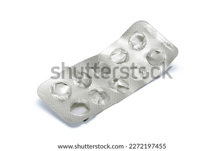 empty blister pack on white background Royalty-Free Stock Photo #2272197455