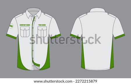 Office shirt mockup vector illustration front and back view Royalty-Free Stock Photo #2272215879