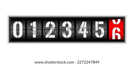 Counter with numbers, odometer vector design isolated on white background. Numerical counter display for web design. Royalty-Free Stock Photo #2272247849