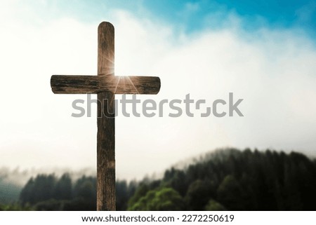 A Easter cross on the nature background