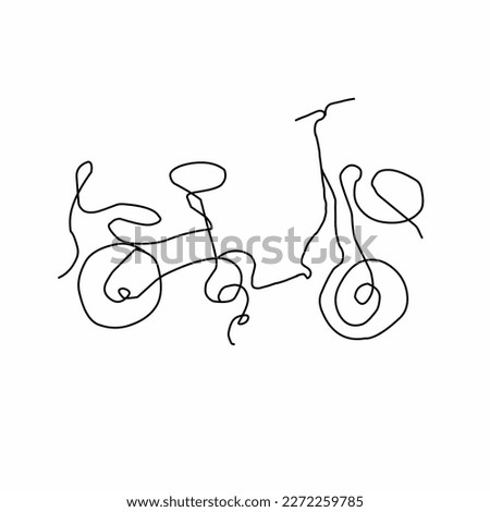 bicycle line art, bicycle illustration. simple and minimalist design