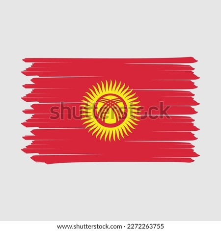 Kyrgyzstan Flag Brush Vector Illustration