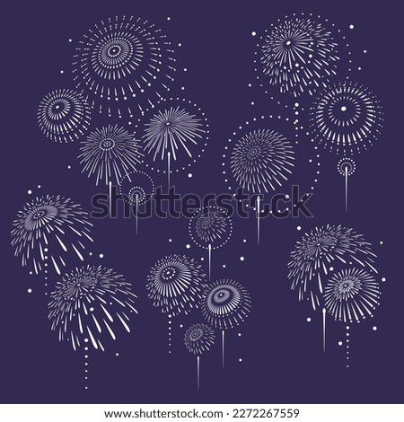 Japanese style fireworks material collection,