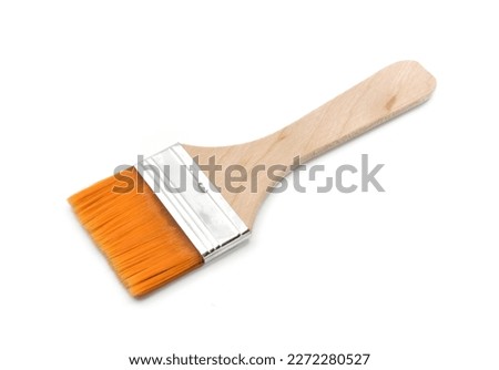 A painting brush, isolated on white background, top view
