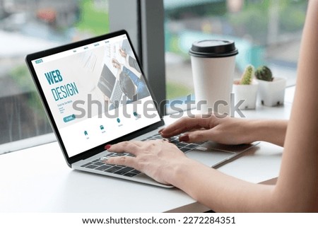 Website design software provide modish template for online retail business and e-commerce Royalty-Free Stock Photo #2272284351