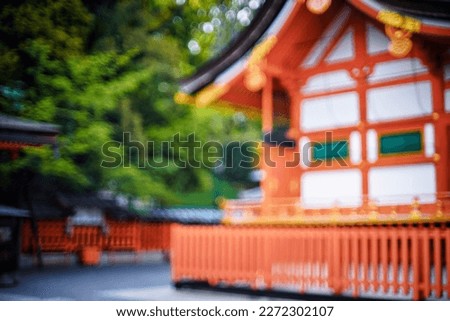 Shrine building and blurred image