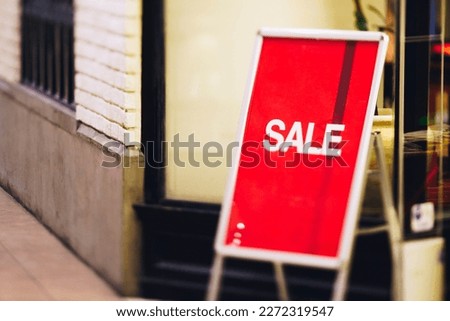 Store sale sign and shopping image