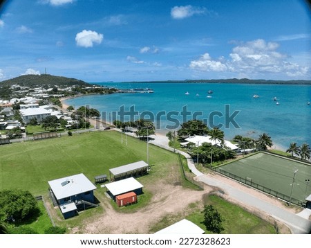 Aerial view of Thursday island in tories straight Royalty-Free Stock Photo #2272328623