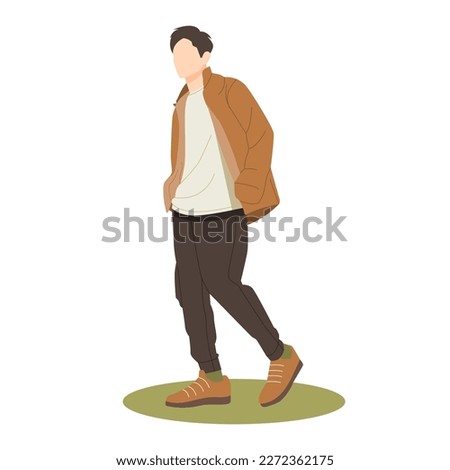 cool boy posing in stylish outfits illustration