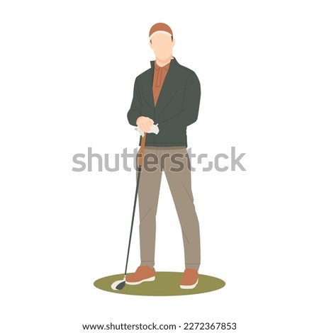 golf player in training practicing isolated illustration