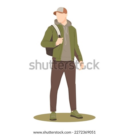 handsome student standing in stylish outfits illustration
