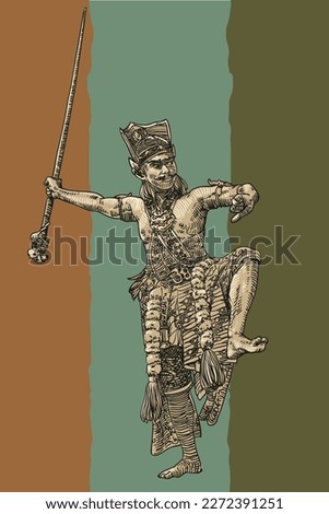 hand drawn traditional culture in java vector illustration