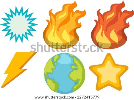 Set of weather simple icon illustration