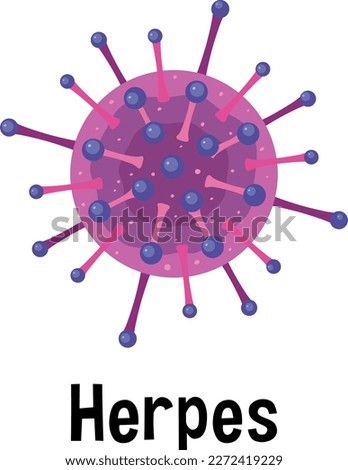 Herpes virus with text illustration Royalty-Free Stock Photo #2272419229