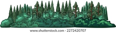 Coniferous forest on white background illustration Royalty-Free Stock Photo #2272420707