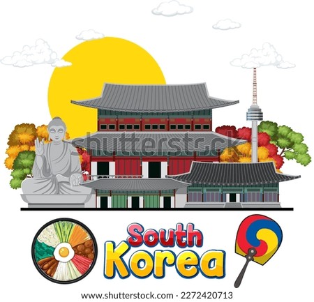 Korean element nation tradition symbol illustration