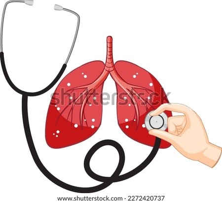 Stethoscope and lungs on white background illustration