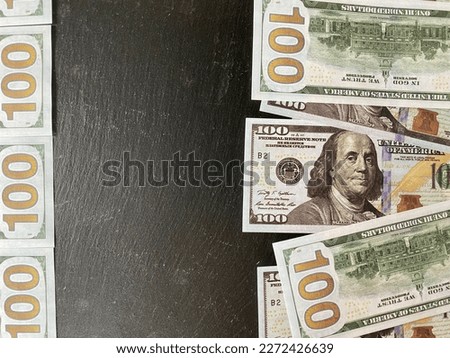 USA dollars, money background. American currency banknotes. Top view, flat lay. Savings concept.