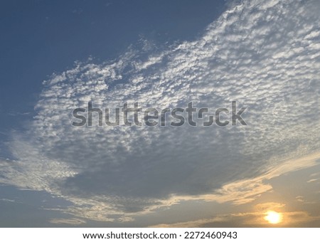 Sky evening background with blue altostratus clouds, Imagination is like an eagle flapping its wings at Thailand.no focus