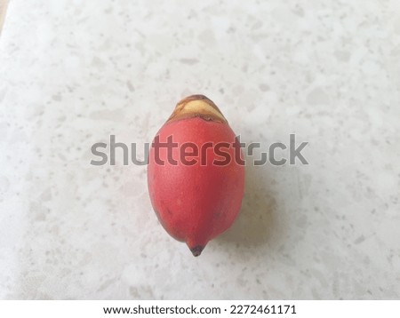 small red fruit resembling a unique coconut