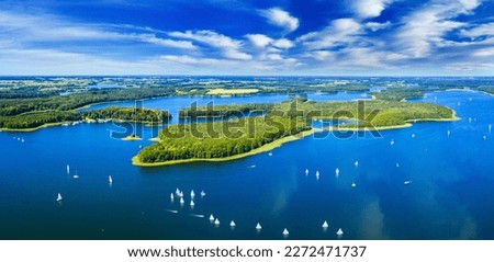 Aerial view of Masuria, the land of a thousand lakes Royalty-Free Stock Photo #2272471737