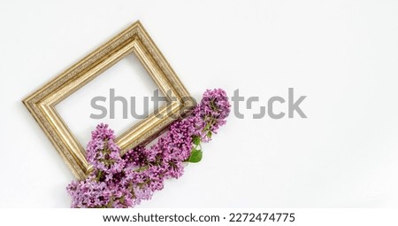 lilac flower and text frame, banner. High quality photo