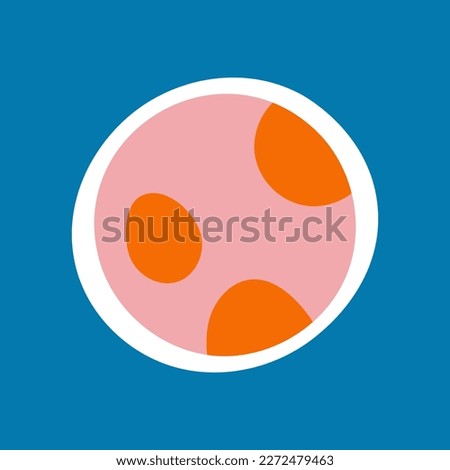 Cute doodle Planet sticker. Vector illustartion.