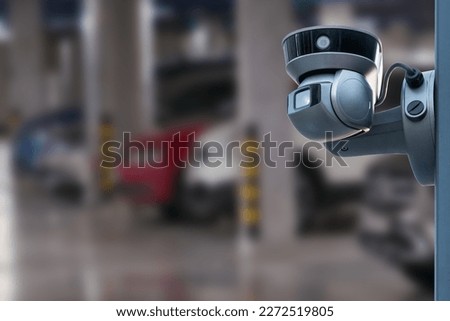 cctv camera installed on the parking lot to protection security