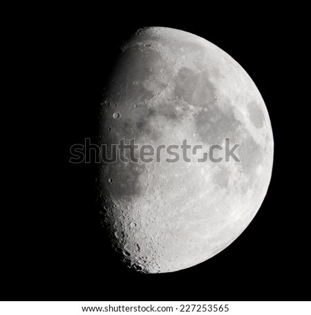 real astronomic picture taken with telescope, of the lunar surface