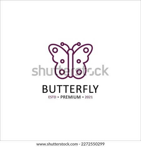 Abstract Butterfly logo. Luxury line logotype design. Universal premium